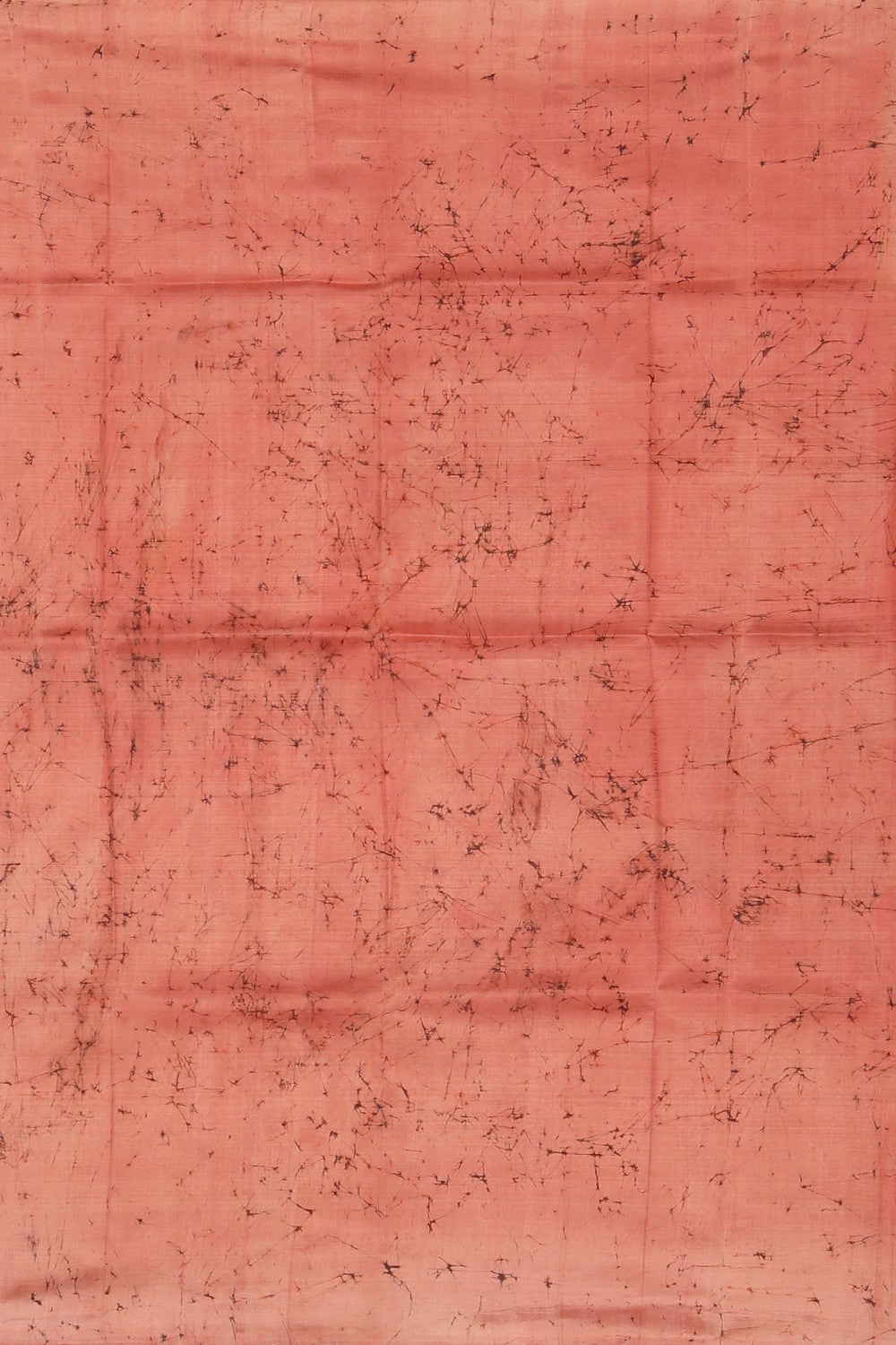 Image of Batik Printed Coral-Peach Saree